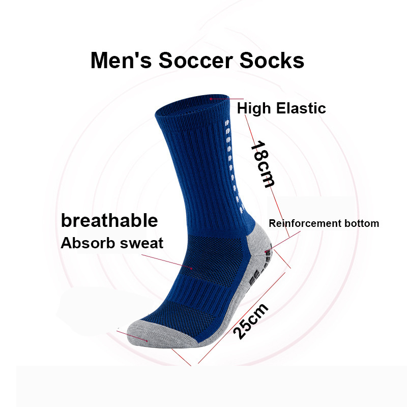 Custom Men's Soccer Socks Anti Slip Non Slip Grip Pads for Football Basketball Crew Sports Socks