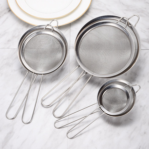 Stainless Steel Fine Mesh Strainer Flour Strainer with Handle Kitchen Fine Strainers Accessories