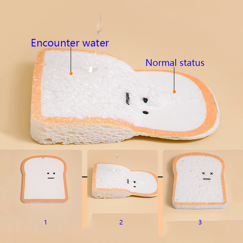 Reusable Dish Washing Cleaning Tools Scouring Pads Non Stick Cellulose Dish Compressed Wood Pulp Sponge