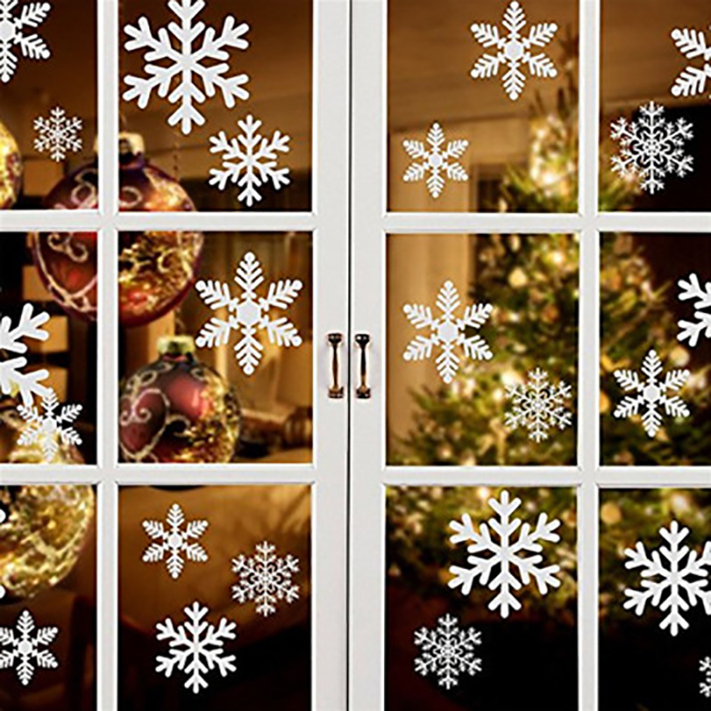 New Products Christmas Decoration Snowflake Window Clings Glueless PVC Wall Stickers