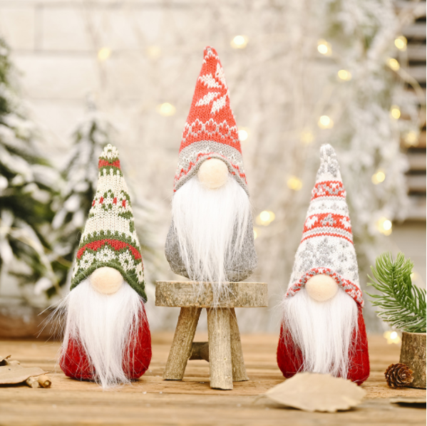 Delux Christmas Decoration Supplies Knitted Gnome Doll  Stuffed Gonk Plush Tomte Swedish Santa Plush Dolls For Kids