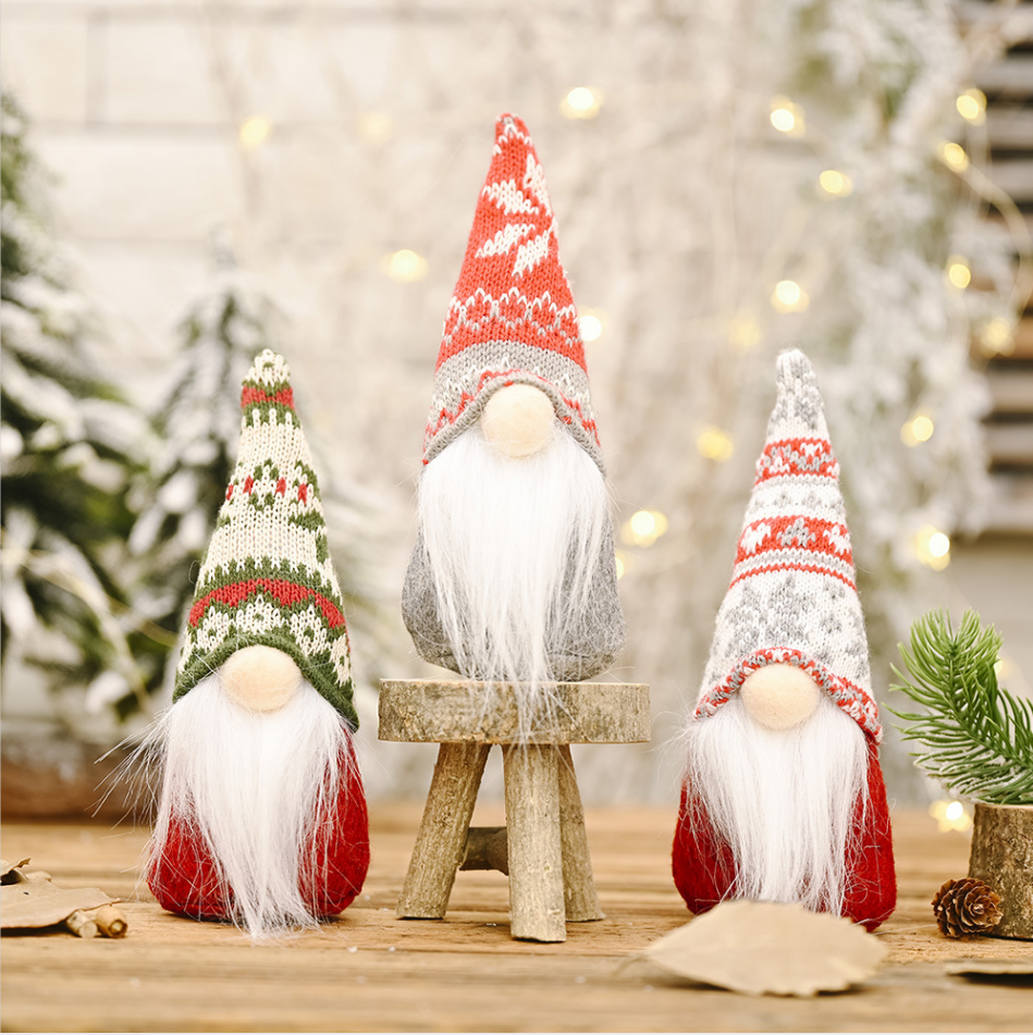 Delux Christmas Decoration Supplies Knitted Gnome Doll  Stuffed Gonk Plush Tomte Swedish Santa Plush Dolls For Kids