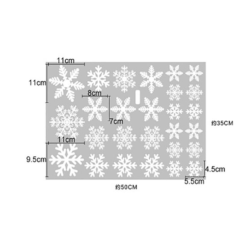 New Products Christmas Decoration Snowflake Window Clings Glueless PVC Wall Stickers