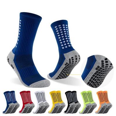 Custom Men's Soccer Socks Anti Slip Non Slip Grip Pads for Football Basketball Crew Sports Socks