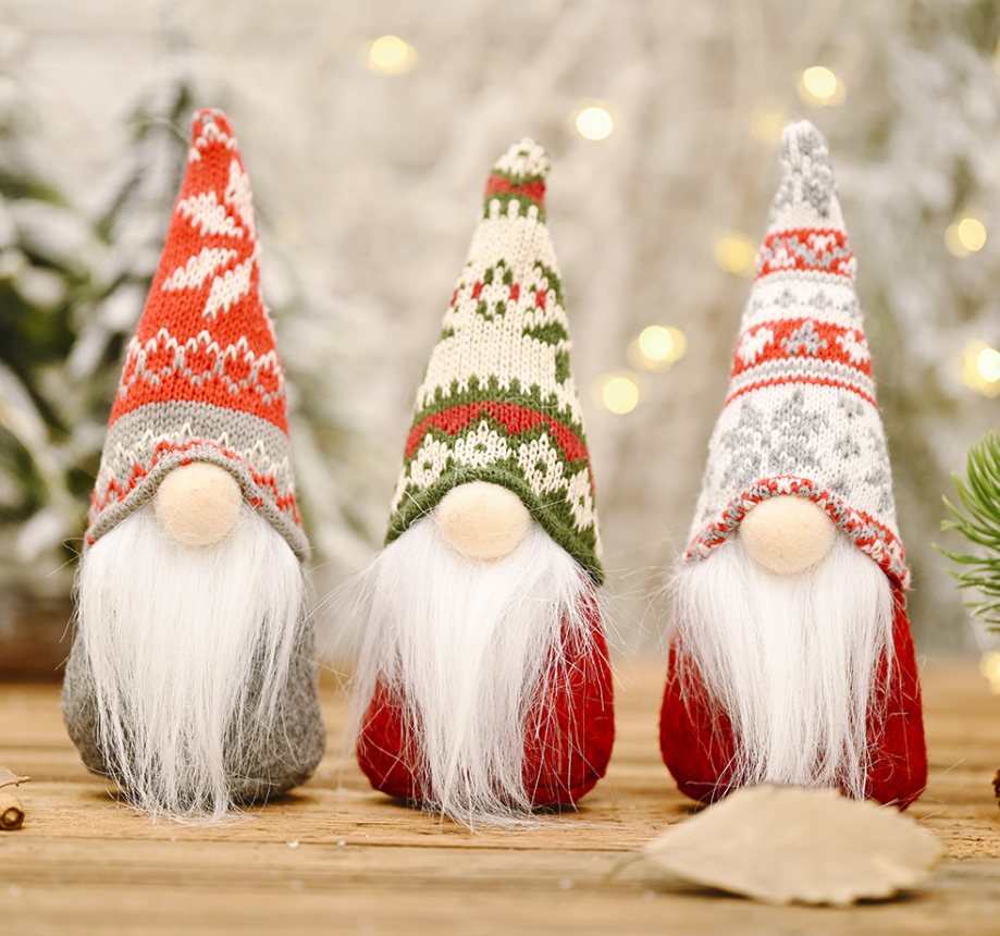 Delux Christmas Decoration Supplies Knitted Gnome Doll  Stuffed Gonk Plush Tomte Swedish Santa Plush Dolls For Kids