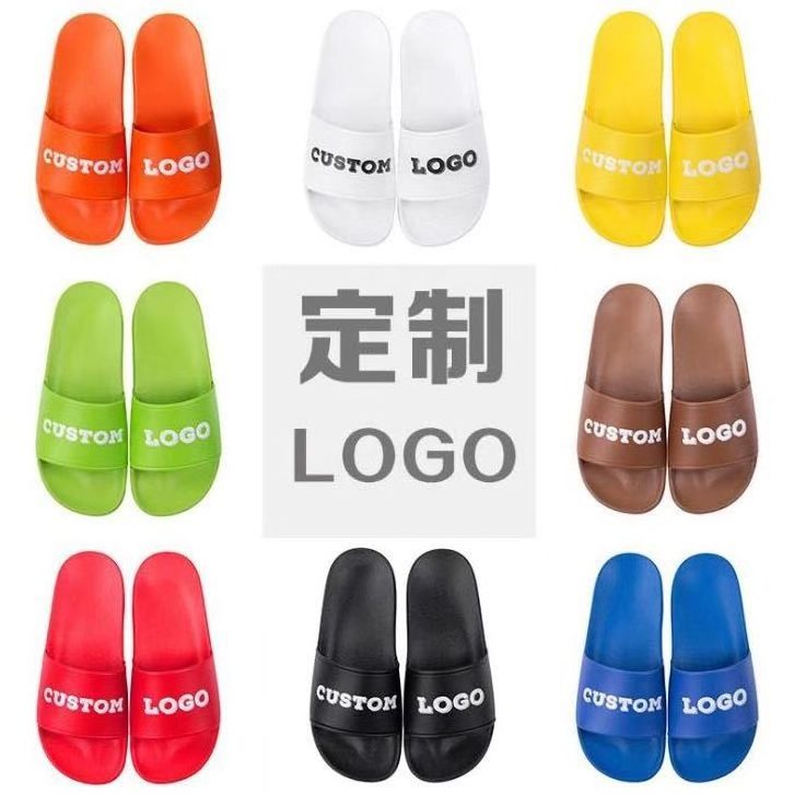 PVC Plain Slide Sandal Black eva  Mens Slide Sandal Custom Logo Slide Custom slippers Men woman Slipper