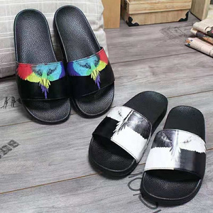 Custom Printing Logo Pattern Unisex Black Plain Men's EVA PVC Sandals Slides Slippers