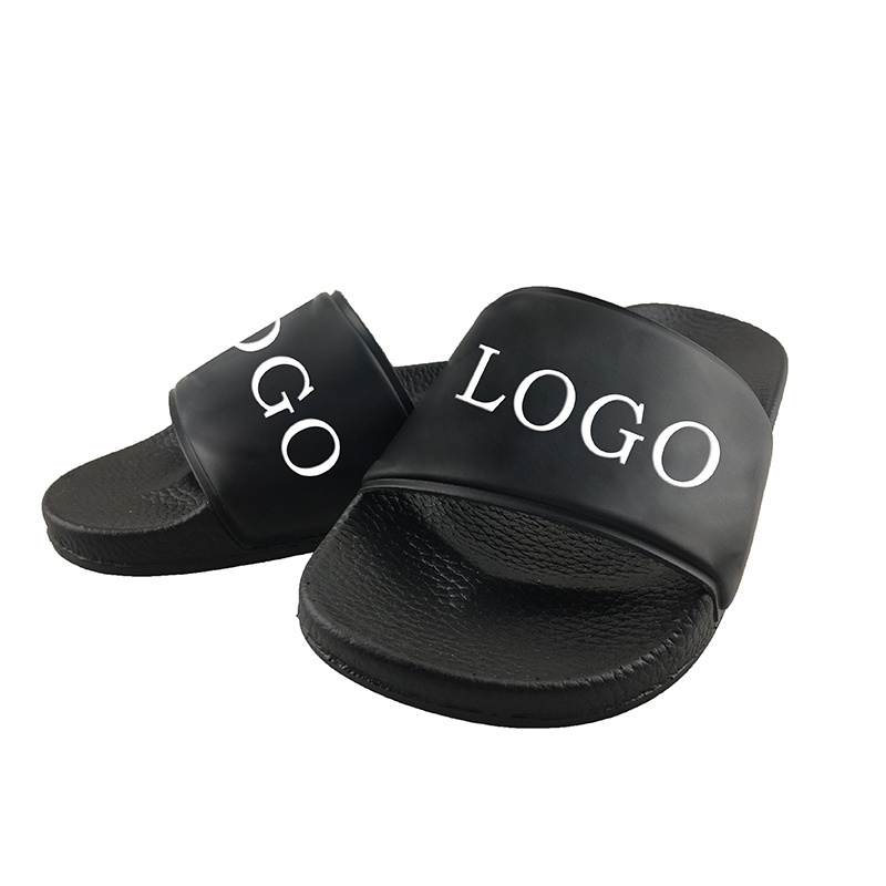 PVC Plain Slide Sandal Black eva  Mens Slide Sandal Custom Logo Slide Custom slippers Men woman Slipper