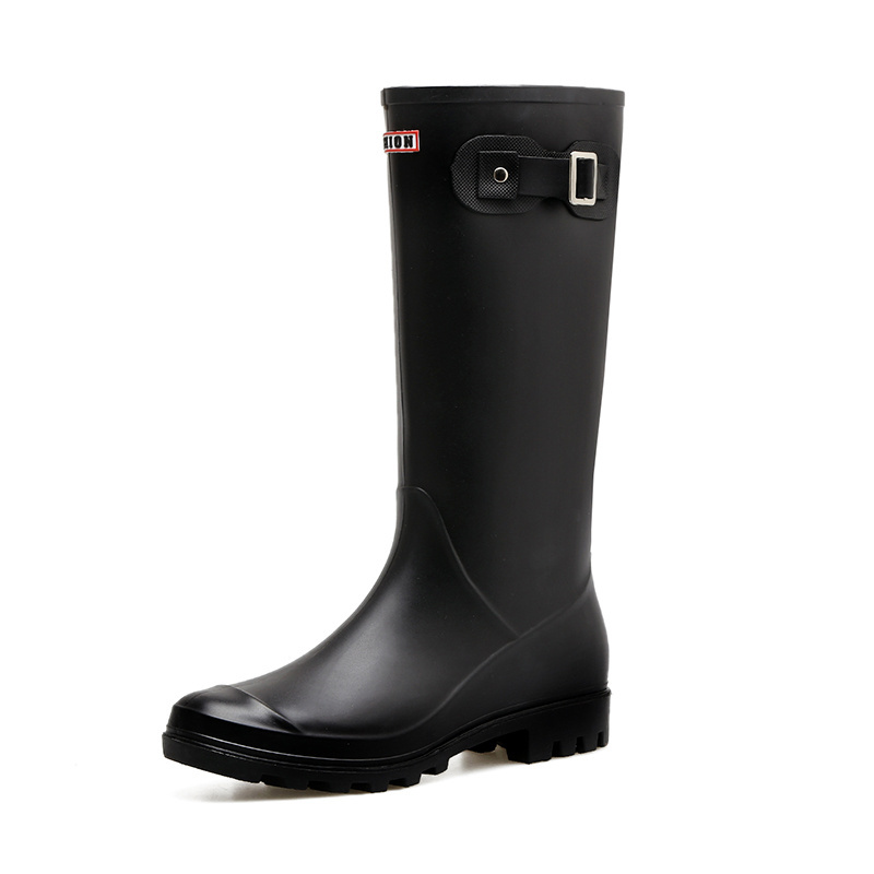 Slip resistant rubber sole western women long wellies wellington rain boots for sale