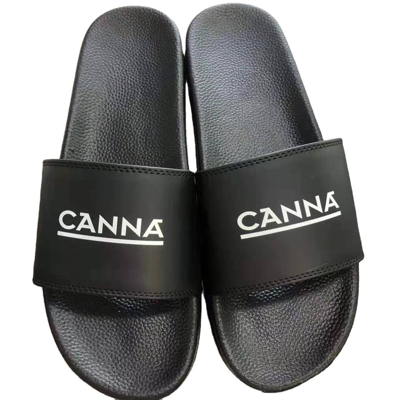 High fashion unisex printed slides with strap custom mink slides oem adult slides custom slipper footwear