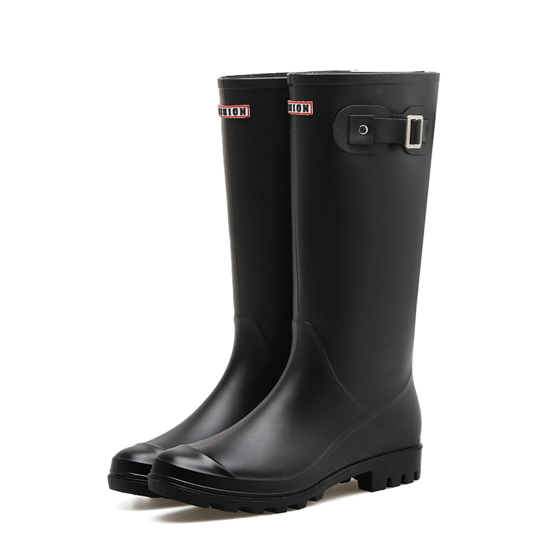 Slip resistant rubber sole western women long wellies wellington rain boots for sale