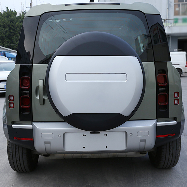 Full Black Tire Cover SUV Exterior Accessory ABS Spare Wheel Cover compartment tire cover for Land rover Defender 110 90