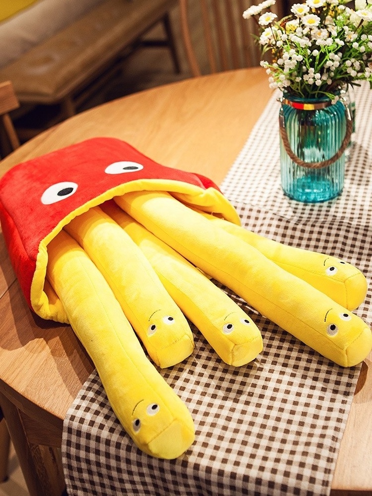 Novelty plush toys Fast food toys popular online food hamburger French fries  pizza pillow eating doll plush toy doll