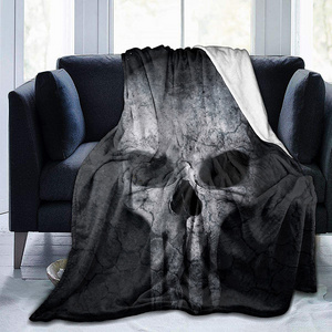 designer customized horror woven sublimation transfer logo print blankets bulk