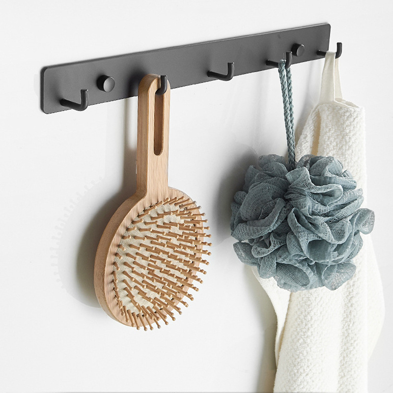 Wall Mounted Bathroom Row Coat Hook Towel Hook Aluminum Towel Bar Hooks