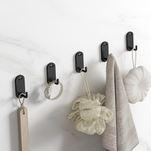 Wall Mounting Bathroom Metal Black Door Hooks For Clothes Hanger