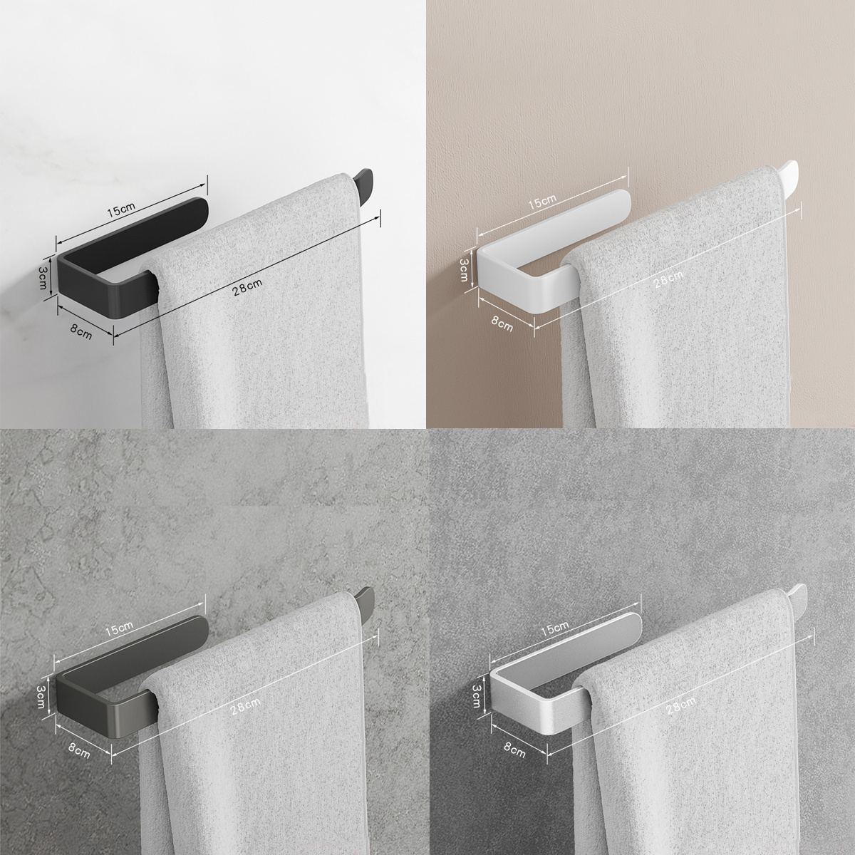 Bathroom Modern Aluminum Single Towel Bar Rack Toilet Towel Rail Holder