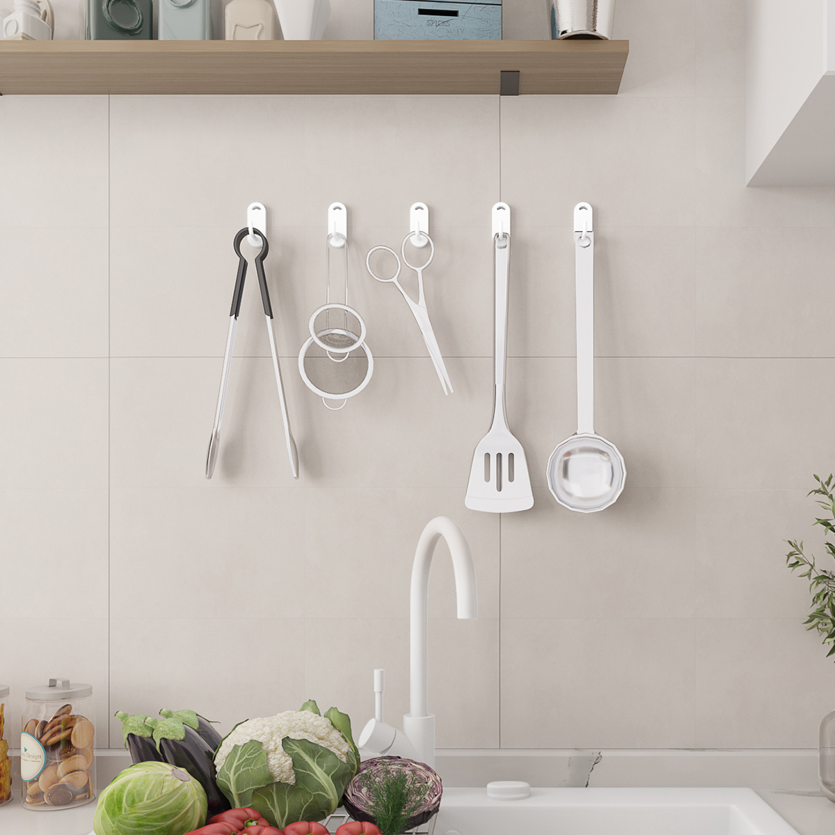 Hot Selling Wall Mounted Bathroom White Clothes Hook Metal Hooks