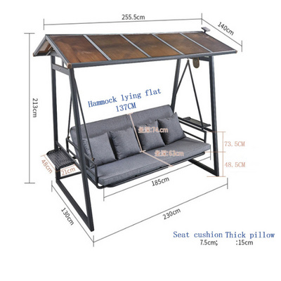 Modern Design Outdoor Cast Aluminum Double Hanging Swing Chair Home Balcony Villa Courtyard Gym Park School Hall-Patio Swings