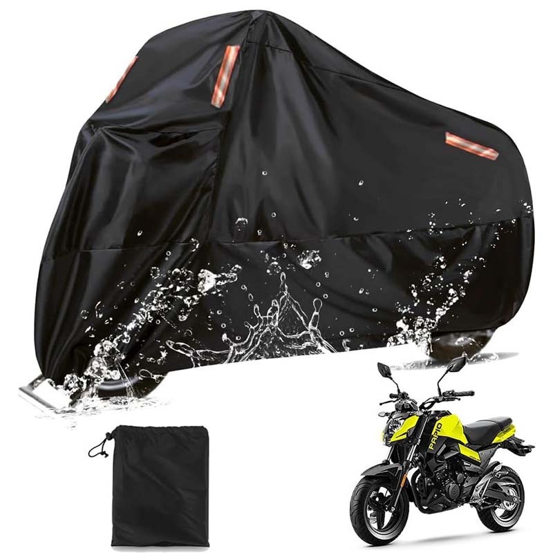 Black Heavy-Duty Electric Bike Cover Windproof Waterproof UV Protection Sun/UV Ray Resistant Bicycles Motorcycles Outdoor Use