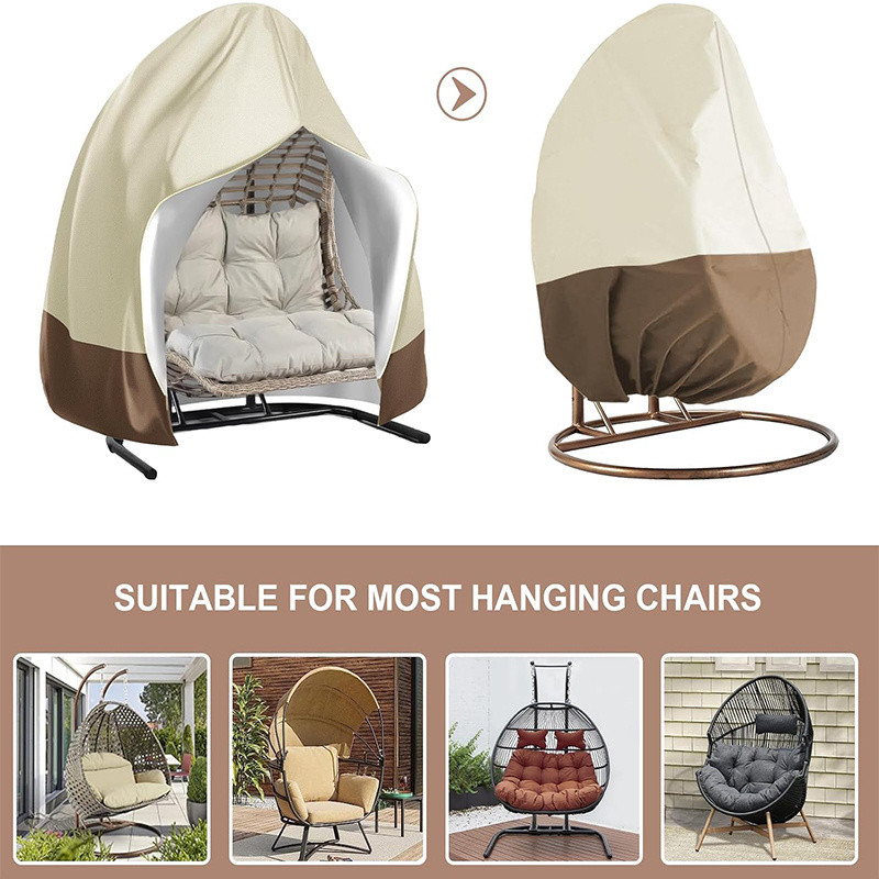 Factory Customized Outdoor Swing Waterproof and Dust-Protected Eggshell Hanging Chair Cover Made of Durable Polyester