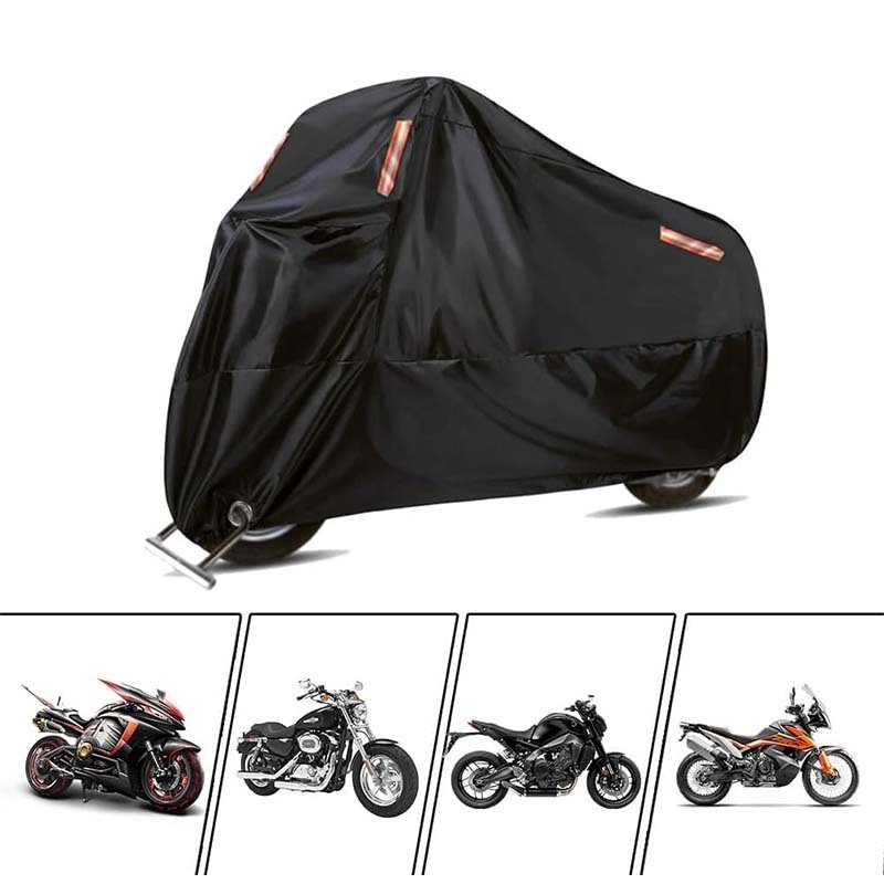 Black Heavy-Duty Electric Bike Cover Windproof Waterproof UV Protection Sun/UV Ray Resistant Bicycles Motorcycles Outdoor Use