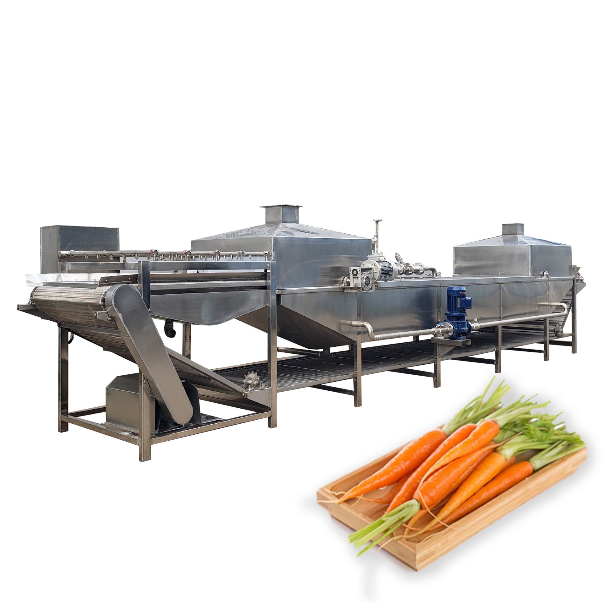 Industrial Vegetable blanching machine carrot cabbage blanching disinfection Cabbage Bubble Washing and cooking machine