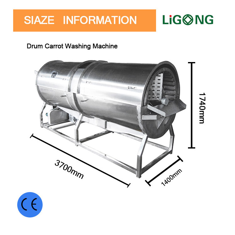 Li-Gong Drum Type Turmeric Washer Machine/dried Raisin Cleaning Machine/chinese Yam Taro Potato Washing Machine