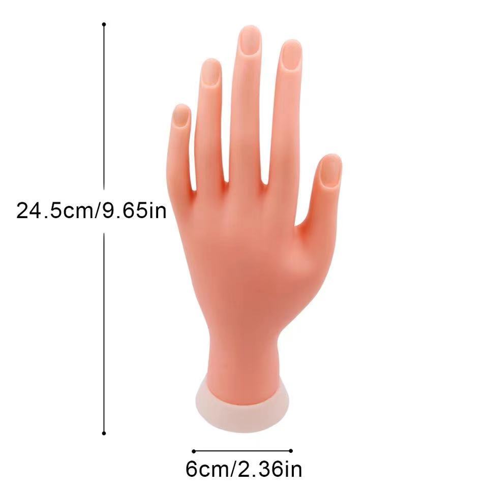 Silicone Hand Artificial Nail False Finger Flexible Training Model Acrylic Nail Practice Hand For Nails