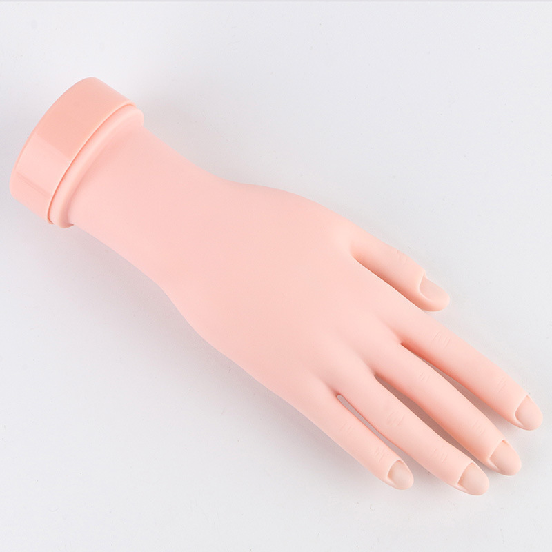 Silicone Hand Artificial Nail False Finger Flexible Training Model Acrylic Nail Practice Hand For Nails