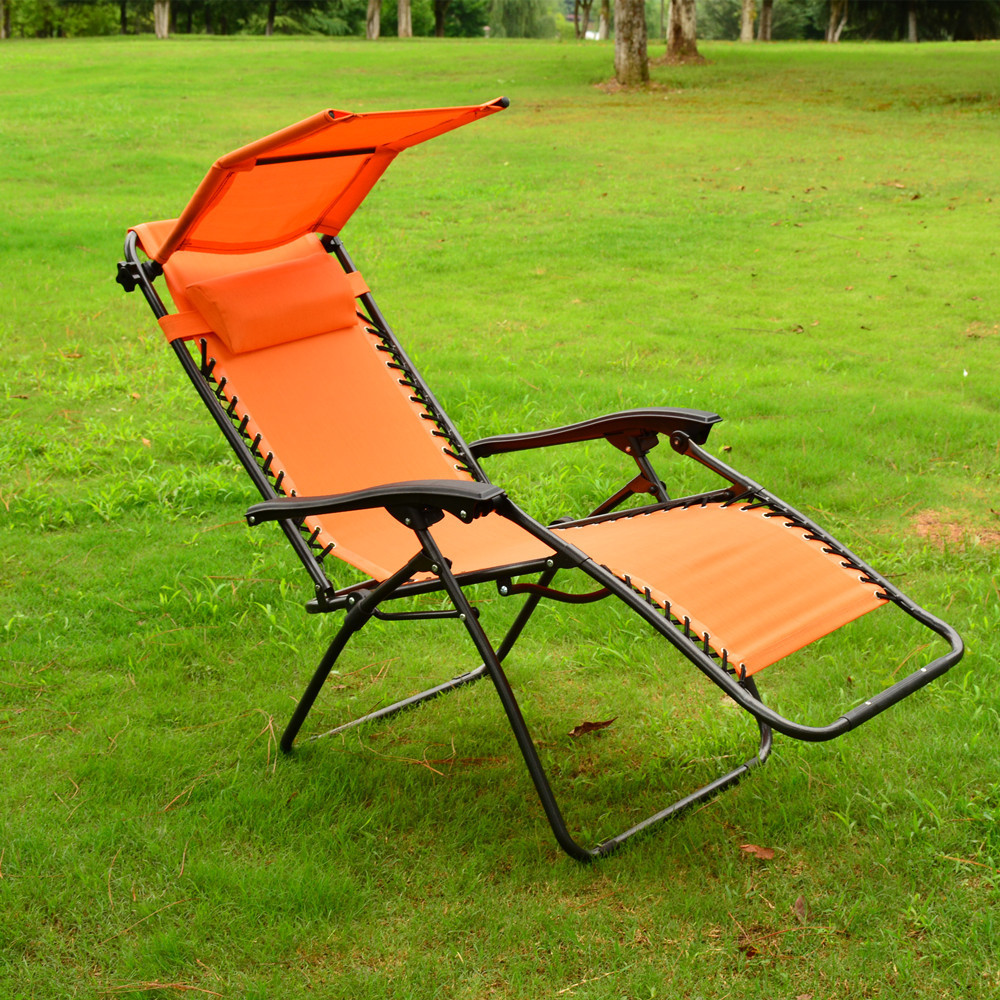 Hot Sell In Amazon Cheap Folding Beach Chair Zero Gravity Chair With Sun Shade