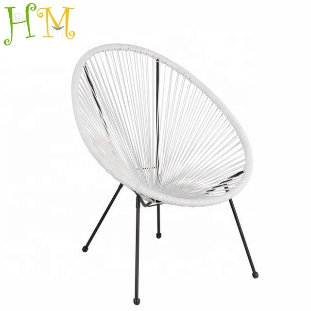 2024 New Design Cheap woven rope rattan chair Rattan Acapulco Chair Garden Use Stackable Rattan Dining Chair