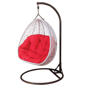 Cheap Hanging Egg Rattan Chair With Stand For Double Seater