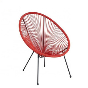 2024 New Design Cheap woven rope rattan chair Rattan Acapulco Chair Garden Use Stackable Rattan Dining Chair