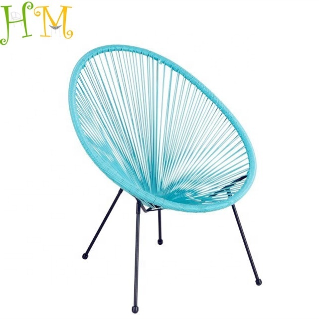 2024 New Design Cheap woven rope rattan chair Rattan Acapulco Chair Garden Use Stackable Rattan Dining Chair