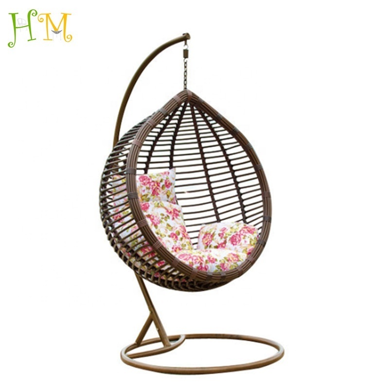 High Quality PE Rattan Art Hanging Cane  Swing Egg Chair