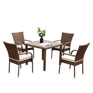 Outdoor Garden Furniture Sets Rattan Dining Chair Table 4 Seater Wicker Patio Outdoor Furniture 5Pcs Garden Set