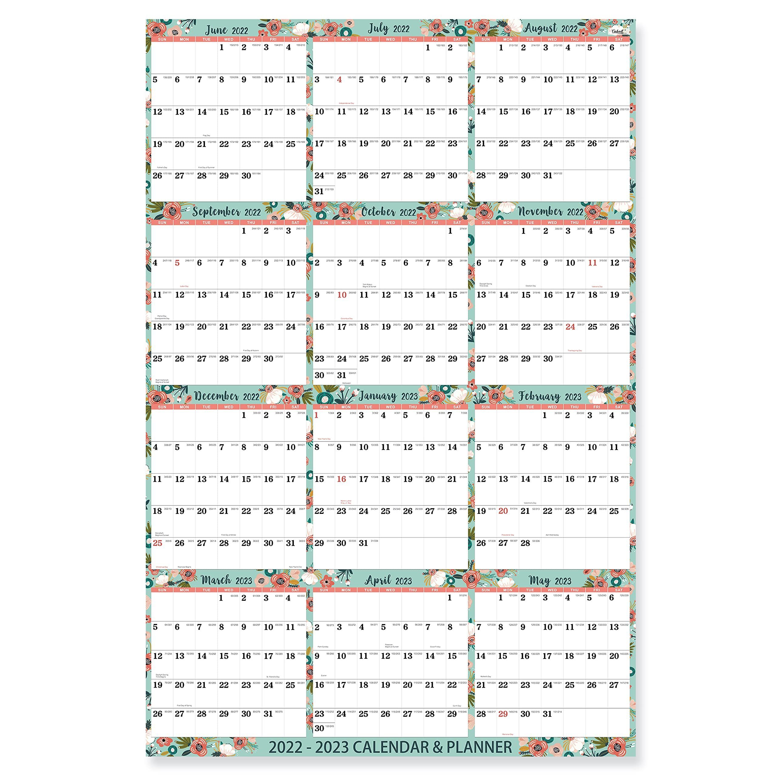 Double Sided Laminated Yearly Calendar Wall Calender 365 Day Calendar