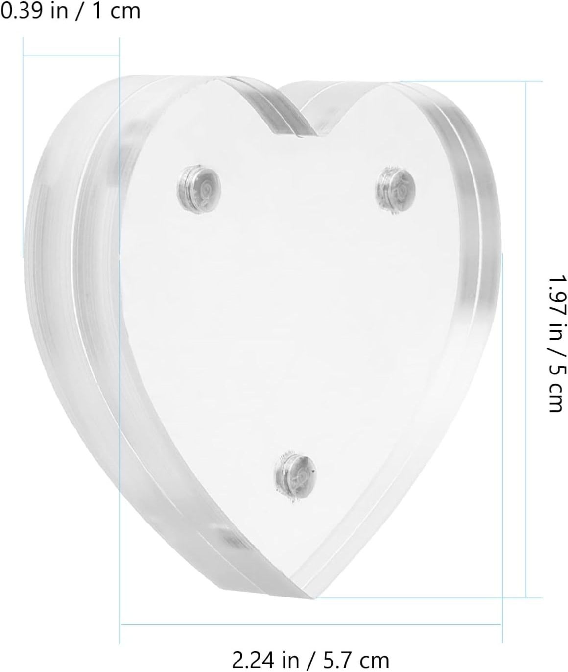 Magnetic Picture Frame, Heart Shape Acrylic Magnets Picture Frame for Floating, Acrylic heart shaped photo frame display