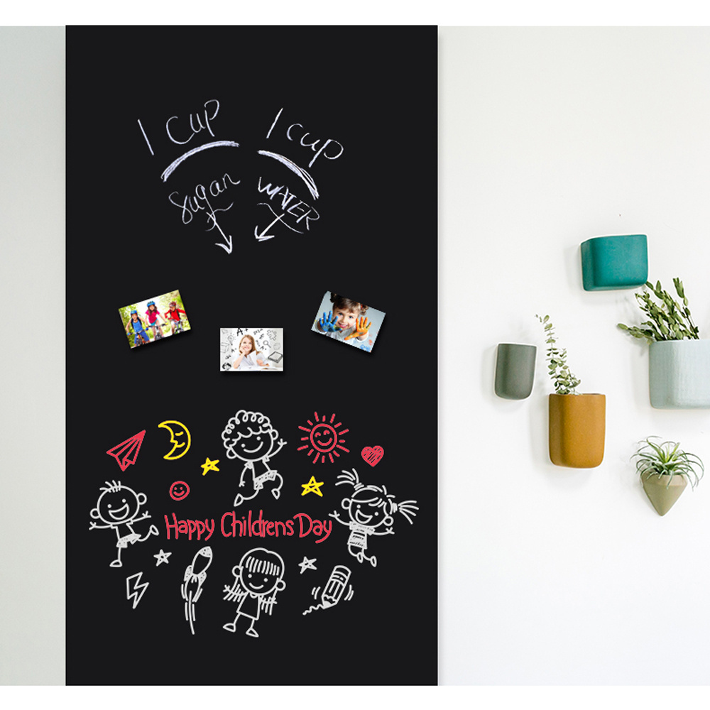 Self Adhesive Kitchen Chalkboard Decorative black Board for Wall Decor Can Hold Magnet