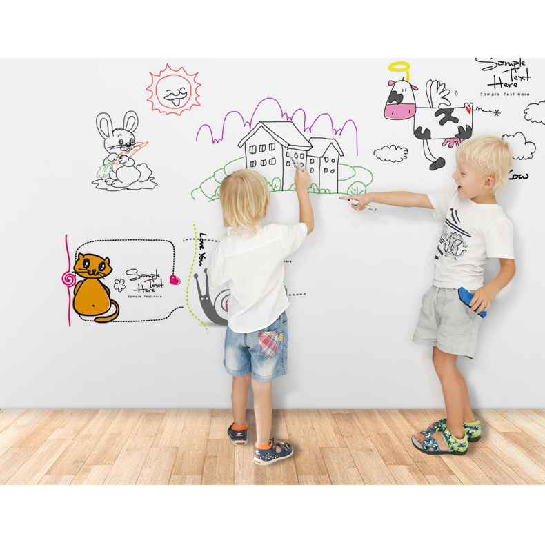 45*60cm Writable Erasable White Board Wall Sticker For Kids Bedroom Office Room Removable Self Adhesive Draw Board Wall Stickers