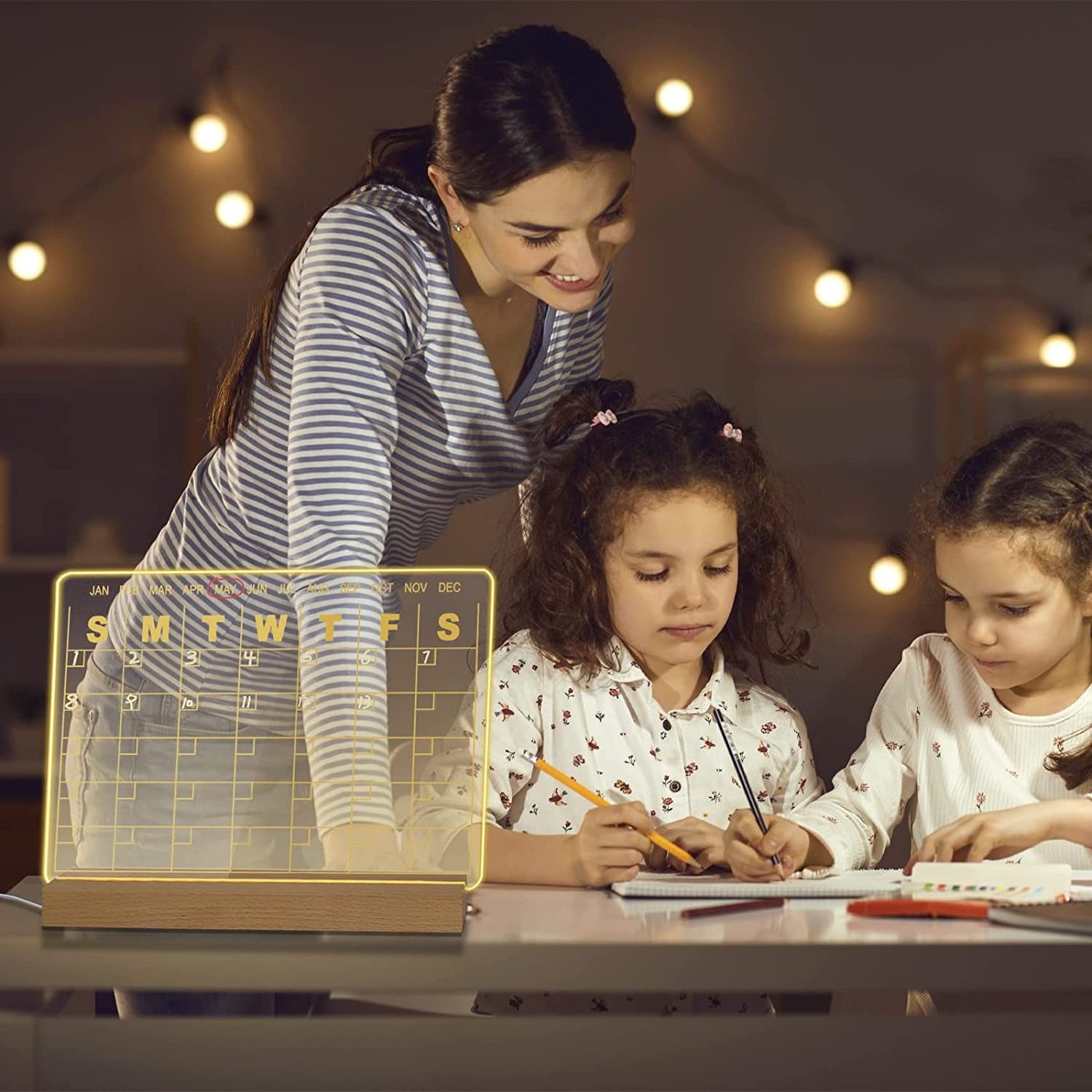 Acrylic Dry Erase Board Planners with LED Light - 13 x 10