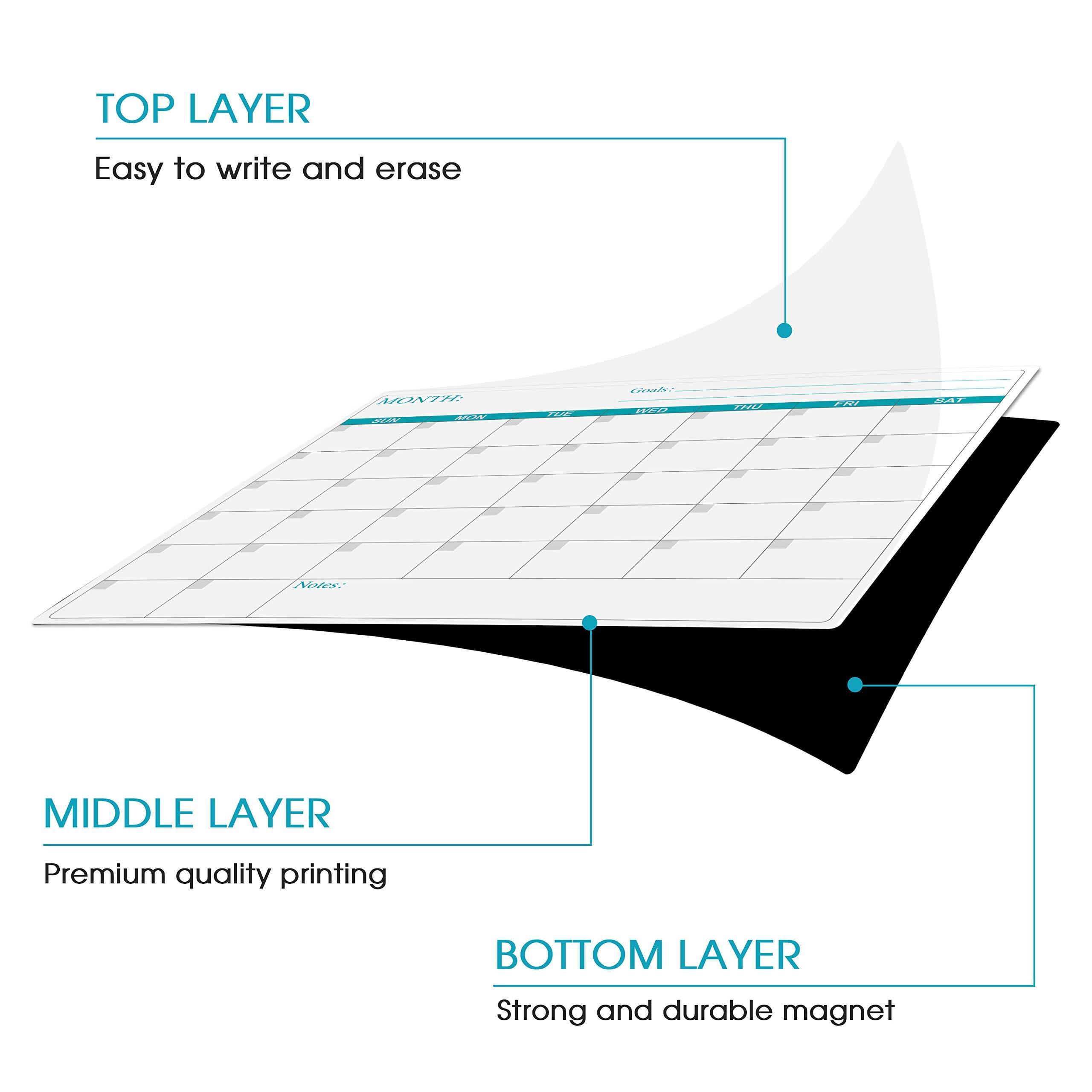 Best Price White Board Dry Erase Magnetic Monthly Calendar Whiteboard