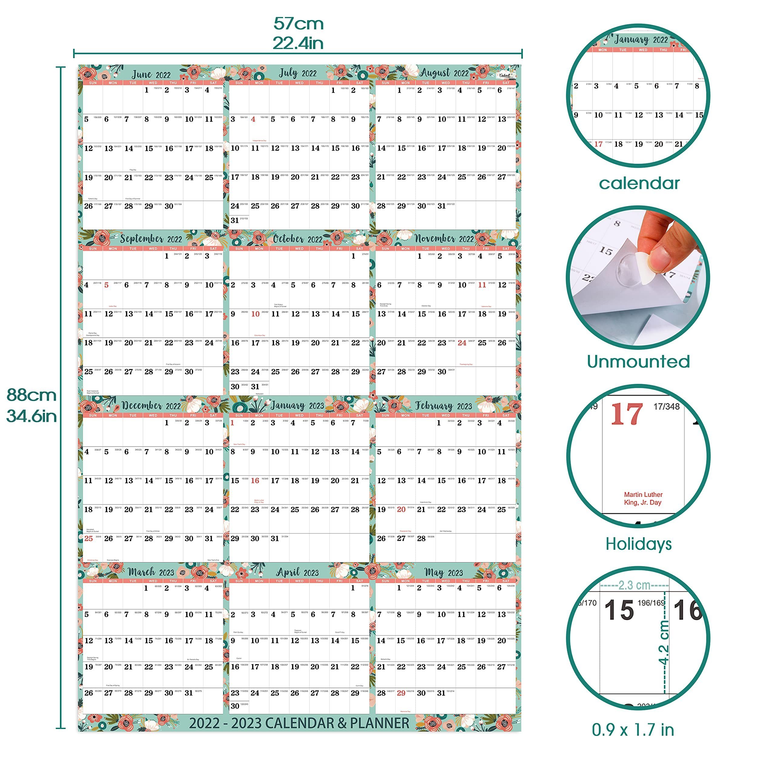 Double Sided Laminated Yearly Calendar Wall Calender 365 Day Calendar