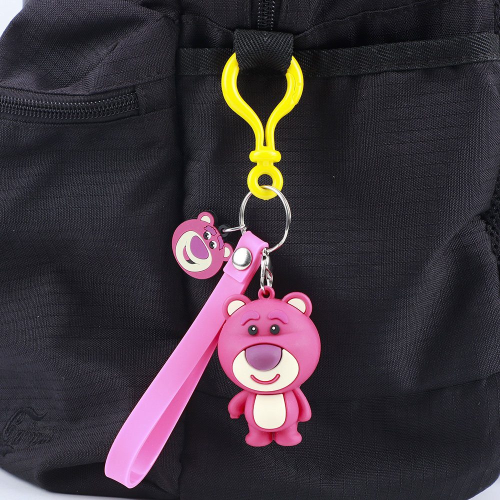 Bear PVC Keychain 3D Character Anime Keychain Customized Logo Key Holder