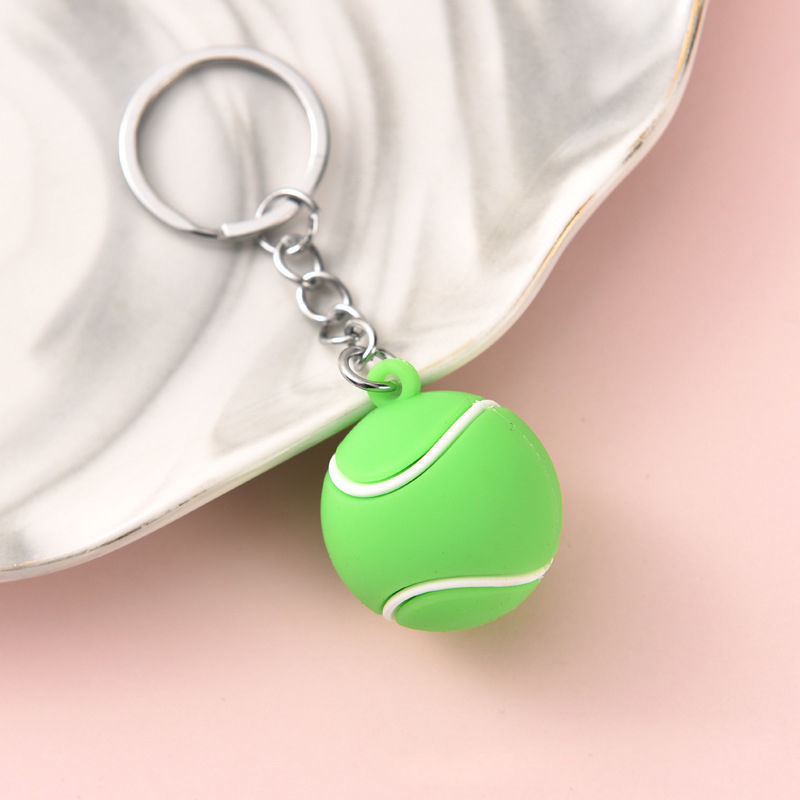 3D PVC Sports Ball Keychain Mini Rugby Volleyball Soccer Souvenir Keychain with Custom Logo