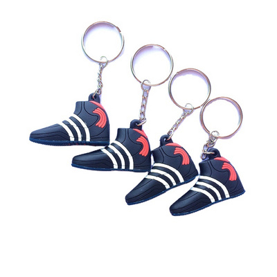 Customized wholesale 3d soft pvc rubber sneakers keychain 3D shoes custom key chains