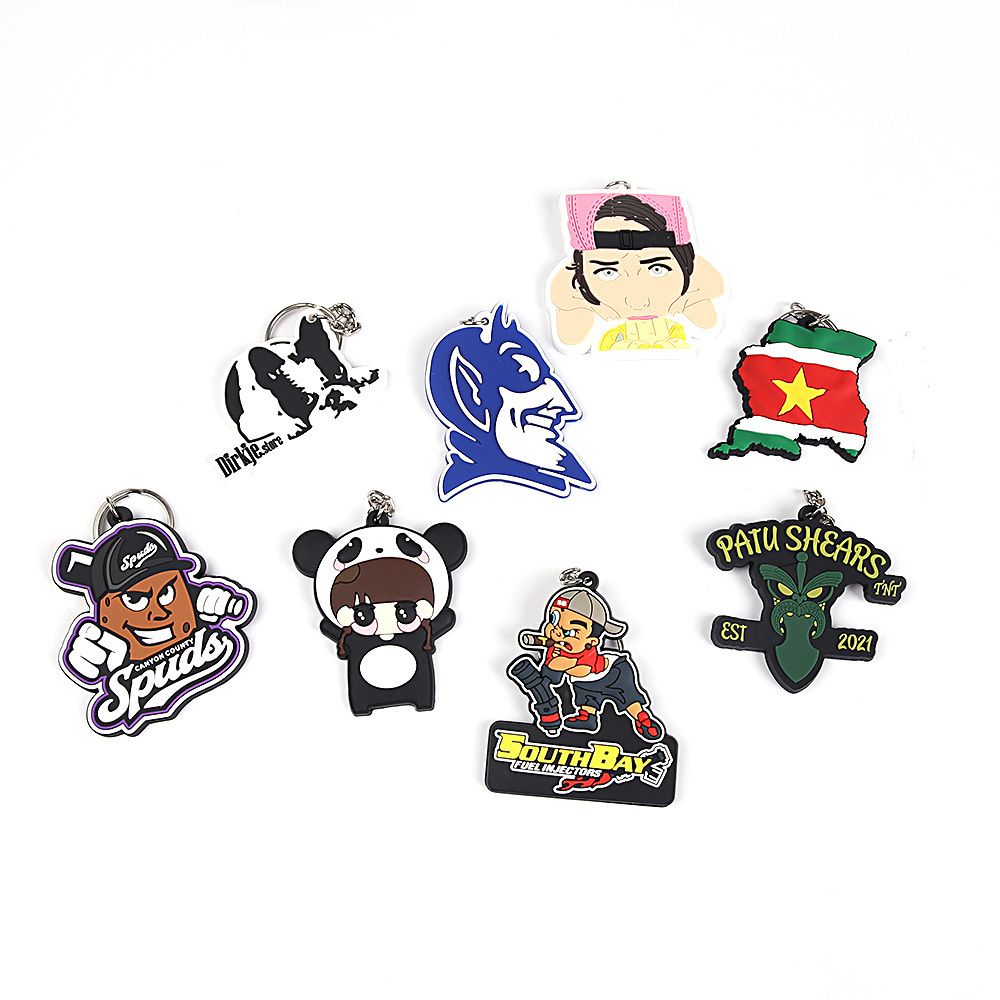 Cartoon Keychain Custom Logo Promotional Advertising Gift Anime 3D Rubber Keychain Manufacturer