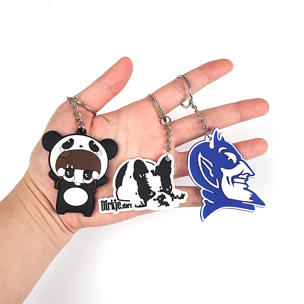 Cartoon Keychain Custom Logo Promotional Advertising Gift Anime 3D Rubber Keychain Manufacturer