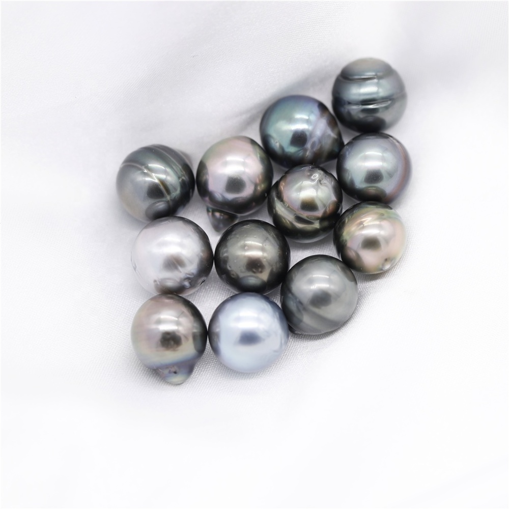 Factory direct wholesale 10-12mm tahitian pearls saltwater loose pearls round shaped  oval shaped for DIY customization  jewelry